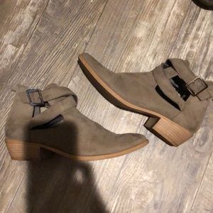 Grey cut out booties
